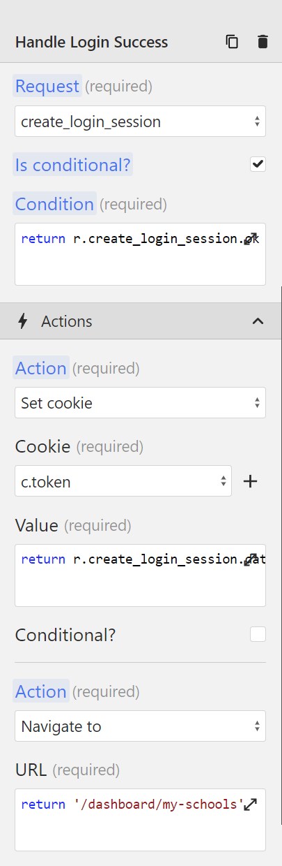 Set cookie and redirect user - Action
