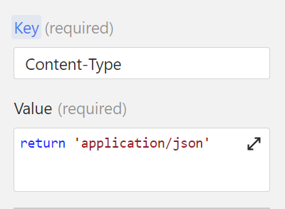 Adding the content-type header to a Wized request