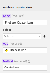 Create Item Firebase