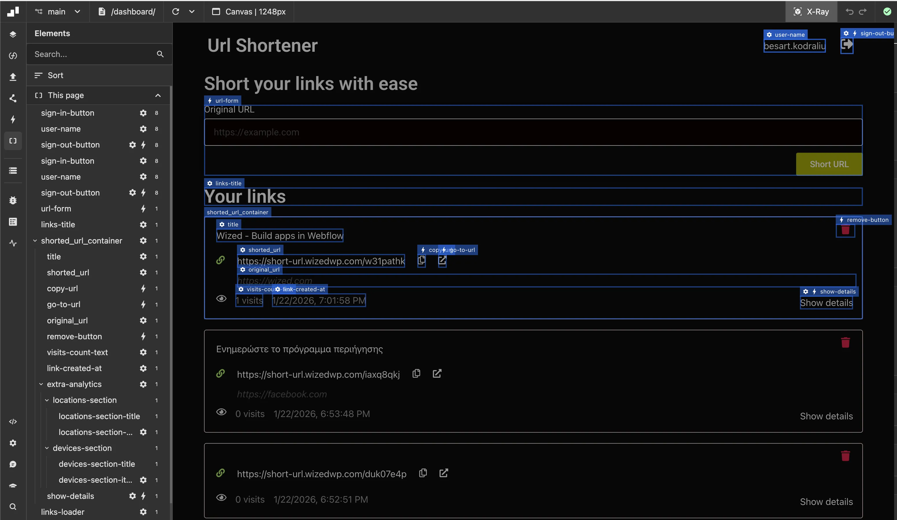 Dashboard attributes