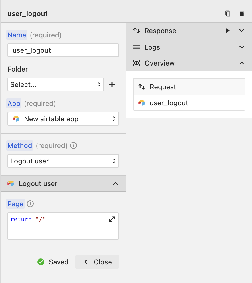 User Logout Method