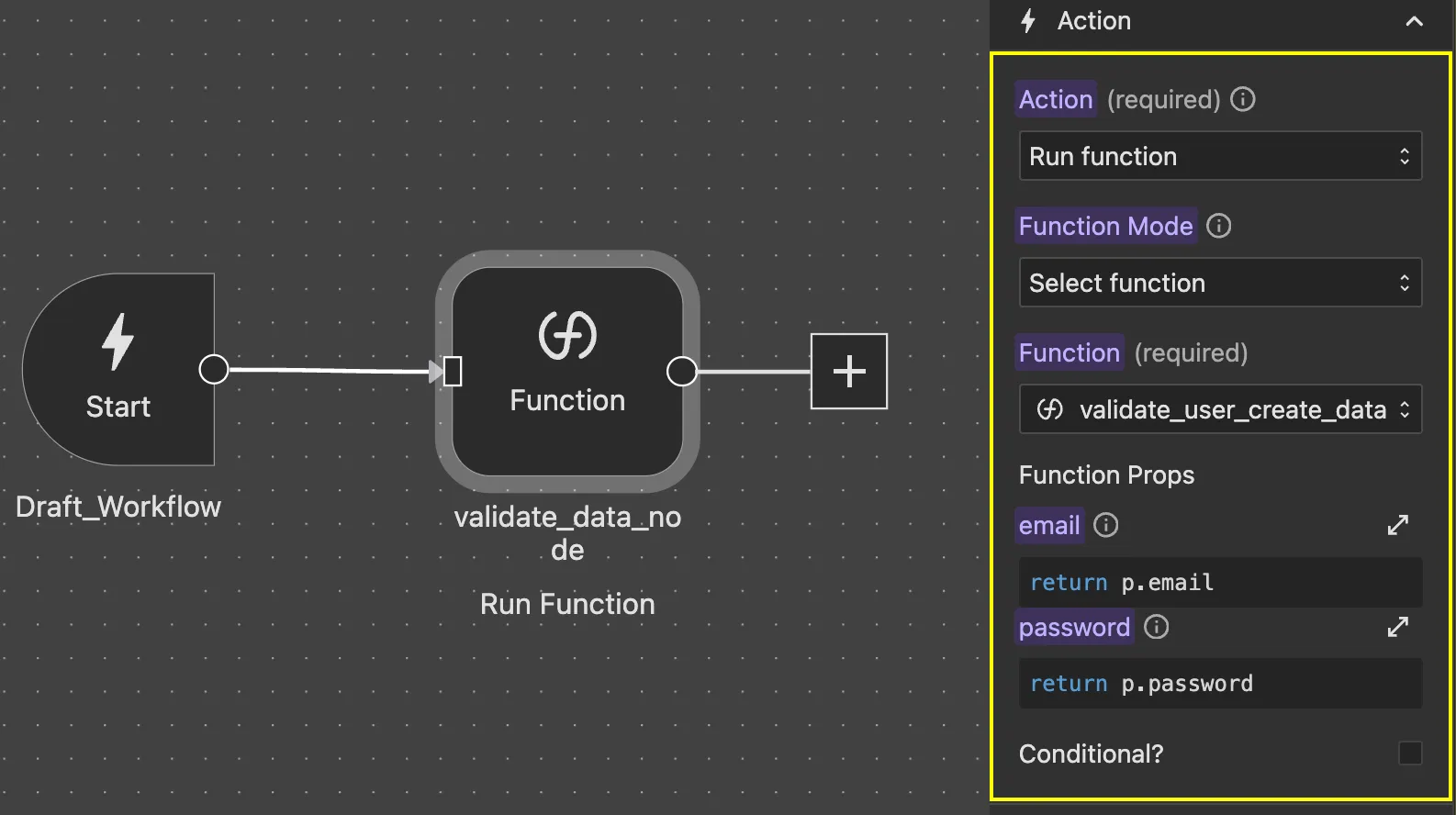 Validate user create data