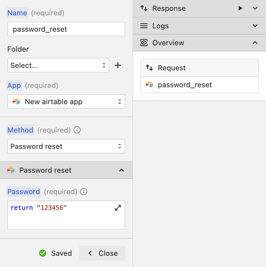 Password reset method