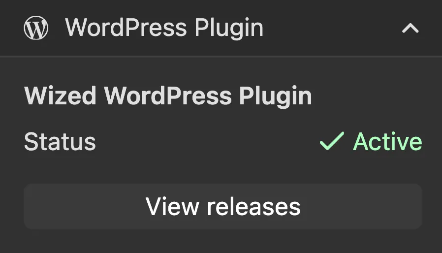 Wized WordPress Plugin — Active