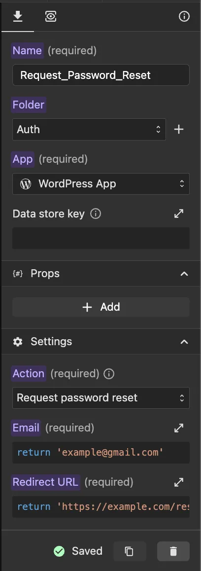 Request password reset
