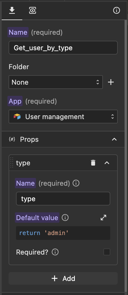 Defining request props
