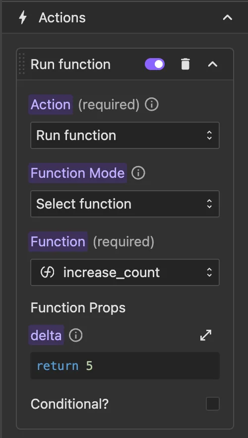 Selecting function