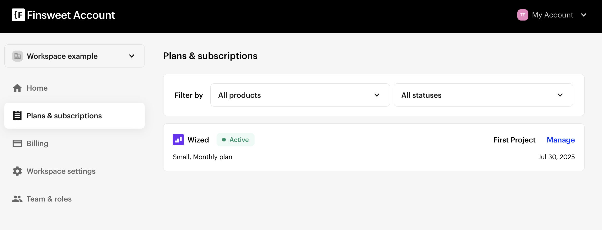 Manage Subscriptions
