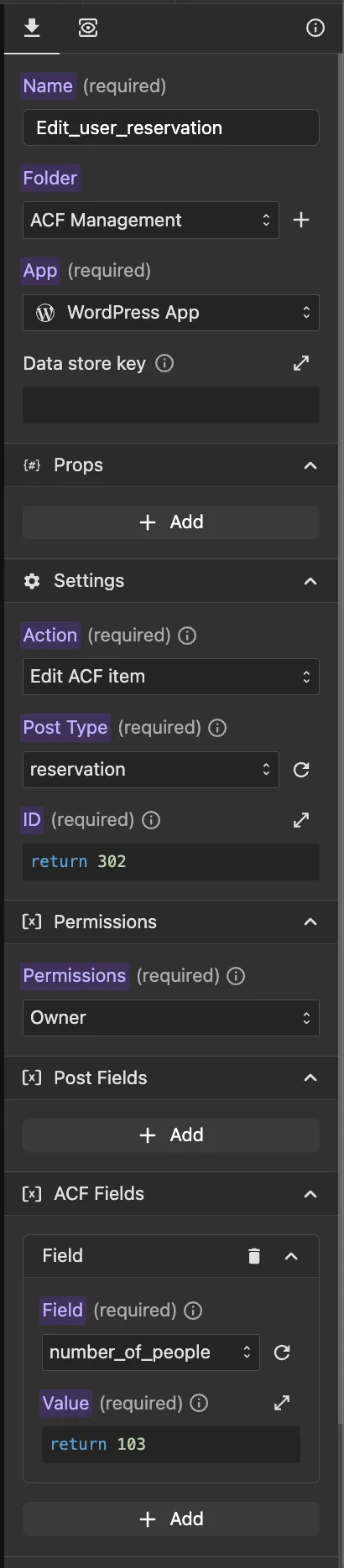 Post with ACF fields